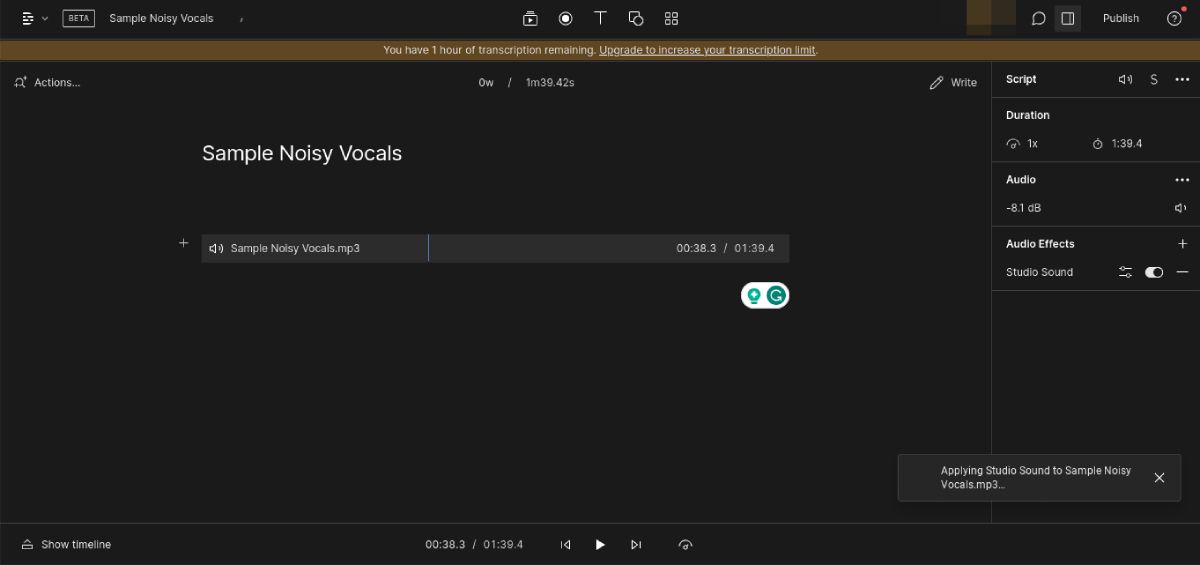 Enhancing Audio With Descript AI Audio Enhancement Tool for Podcasters