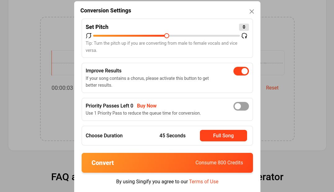 Generating AI singing voice using FineShare Singify