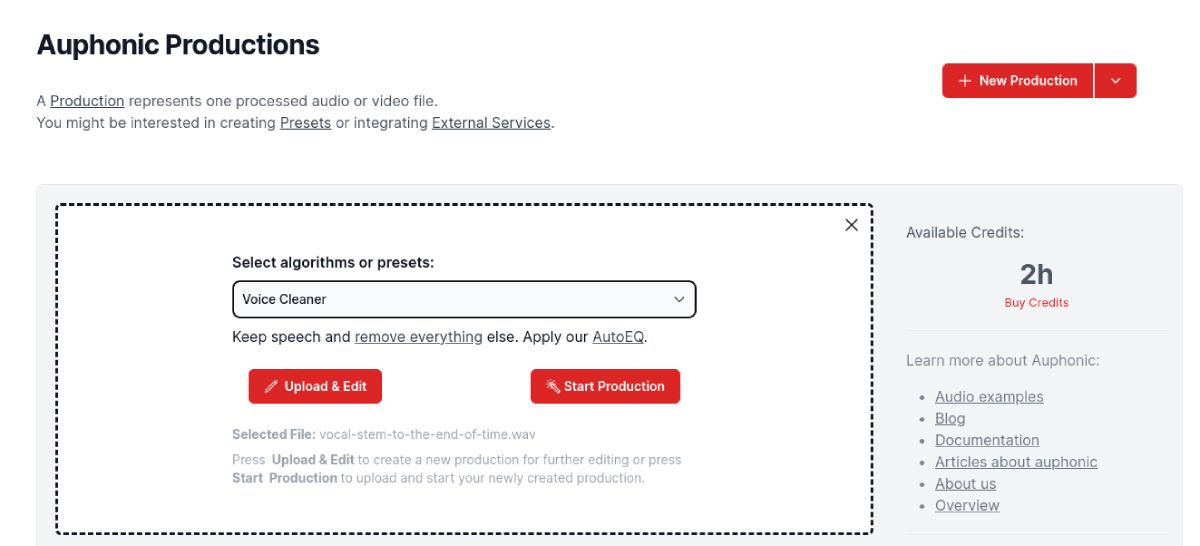 Using Auphonic to Enhance the Music and Audio with AI