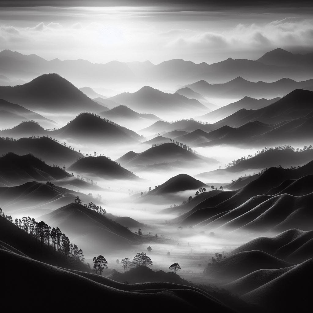 AI Generated Black and White Art