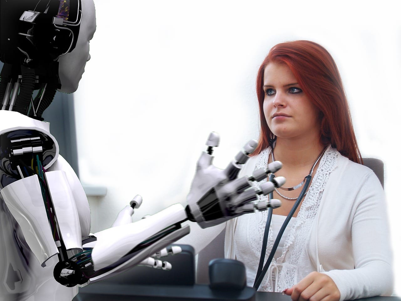 AI robot and a doctor working together
