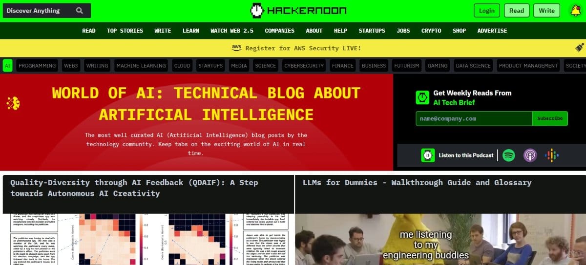 Screenshot of HackerNoon AI Blog Section