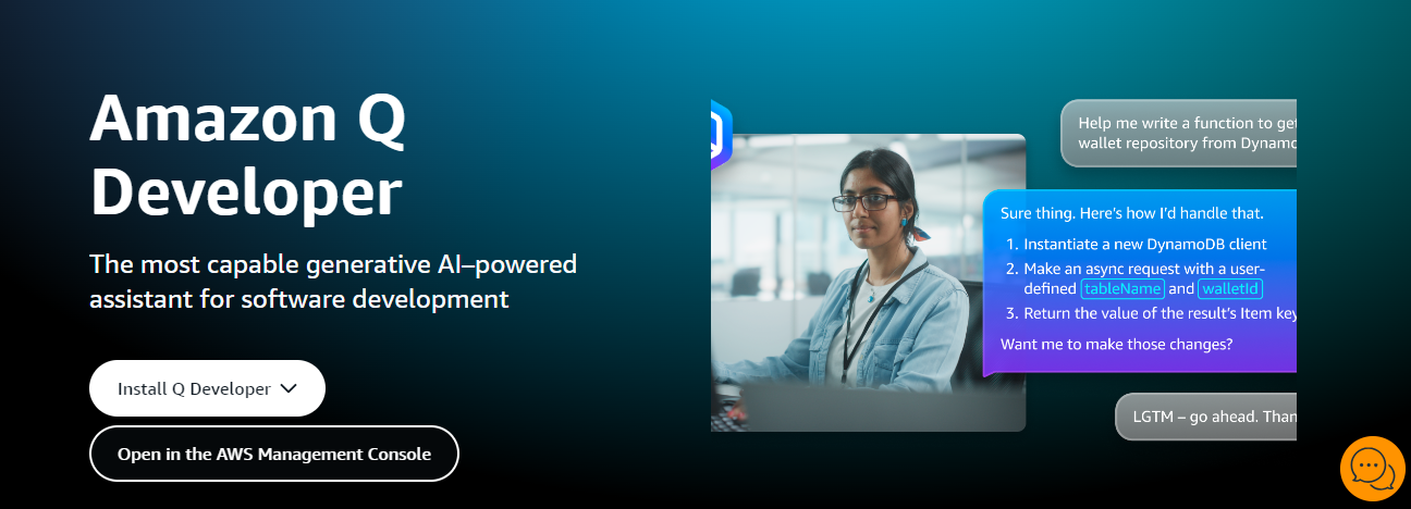 Amazon Q Developer Home Page
